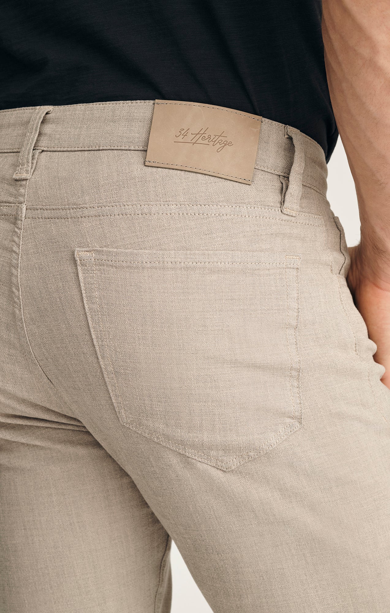 Courage Straight Leg Jeans In Mushroom Linen Luxe