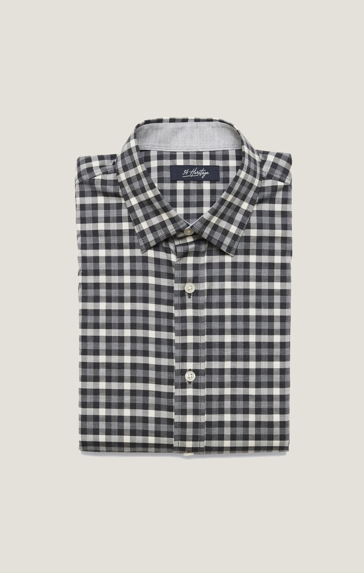 Gingham Shirt In Grey Melange