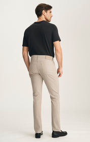 Courage Straight Leg Jeans In Mushroom Linen Luxe