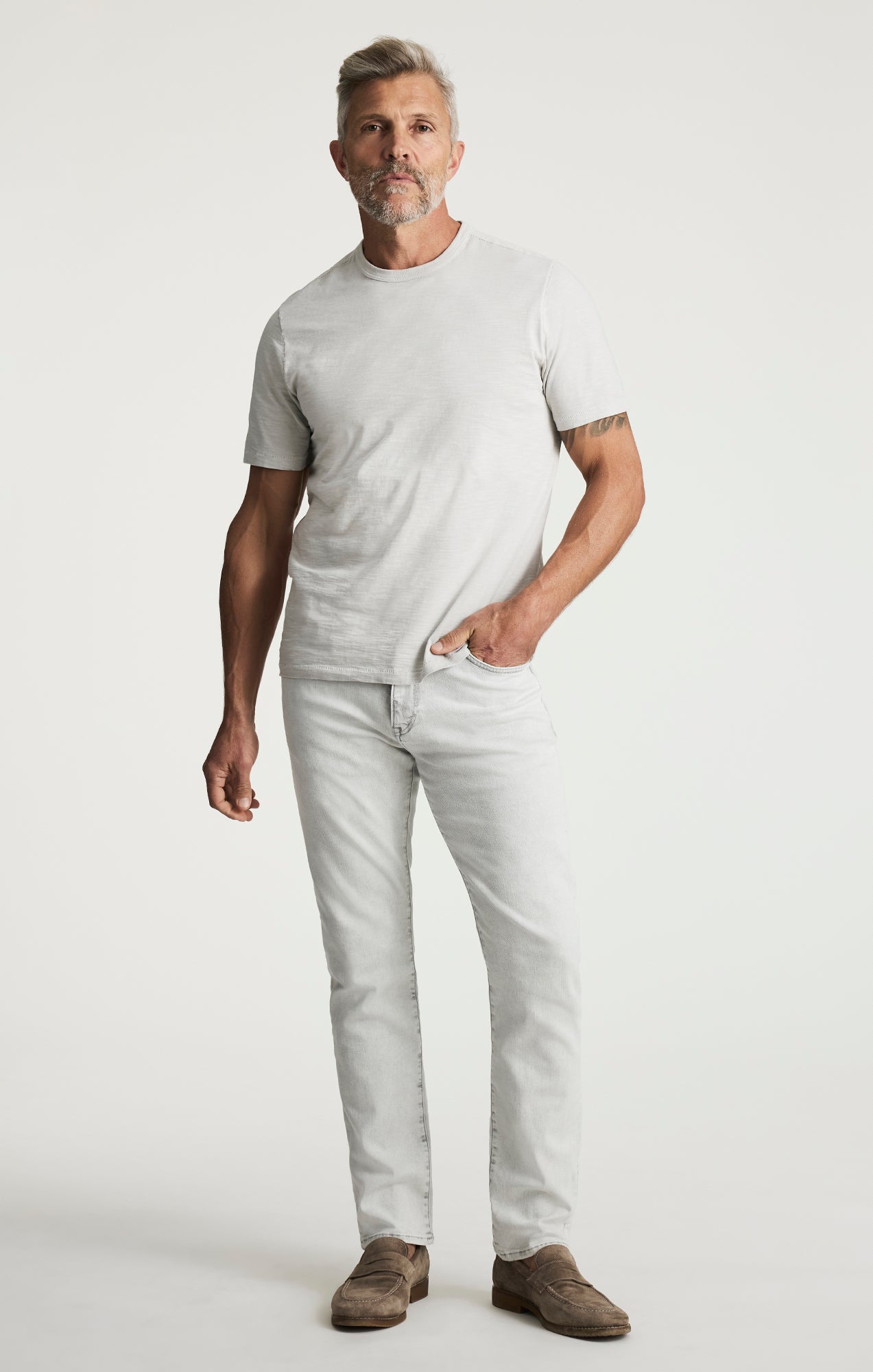 Slub Crew Neck T-shirt In Glacier Gray