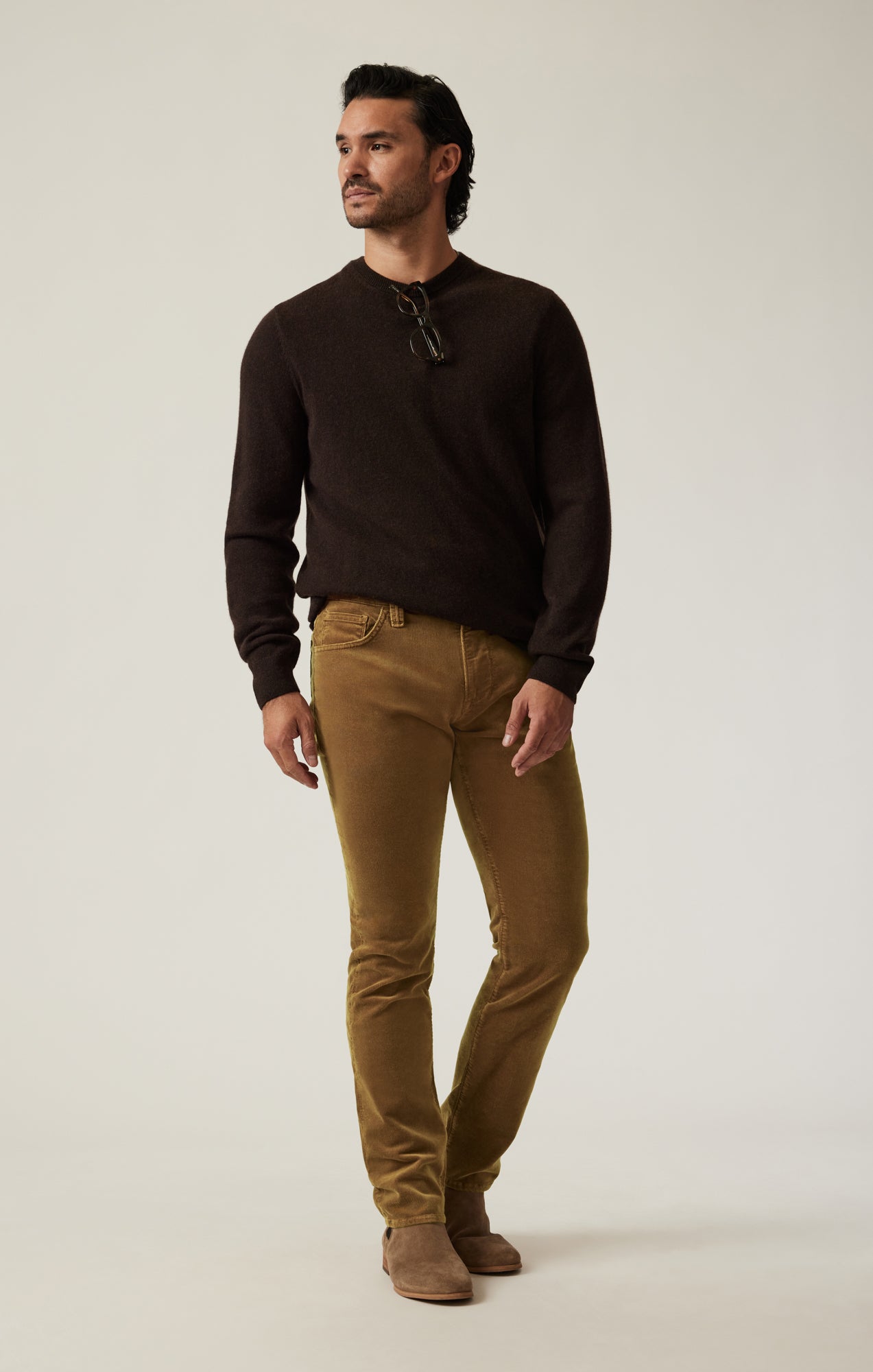 Cool Tapered Leg Pants in Cognac Cord