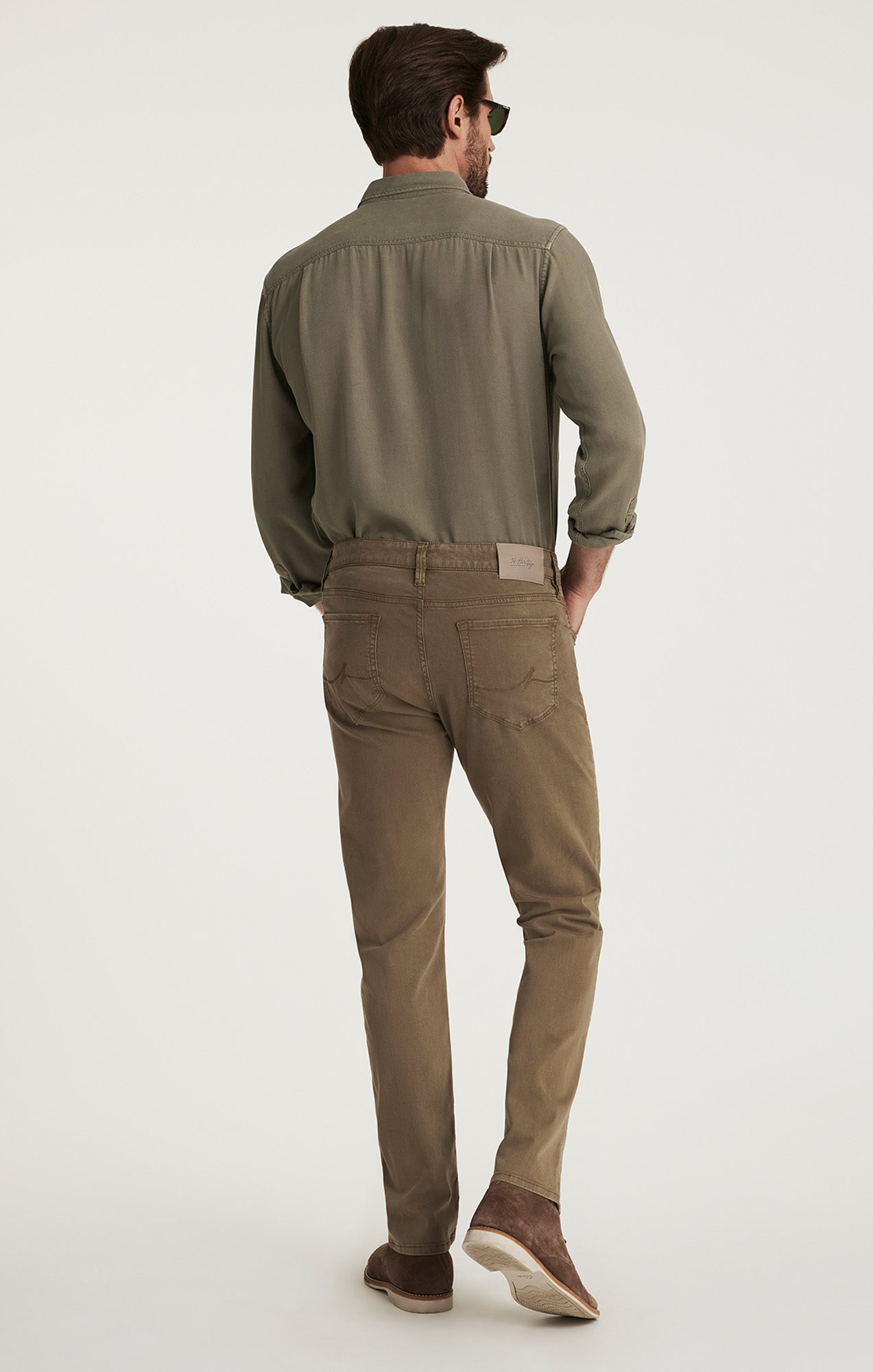 Courage Straight Leg Pants in Lizard Green Twill