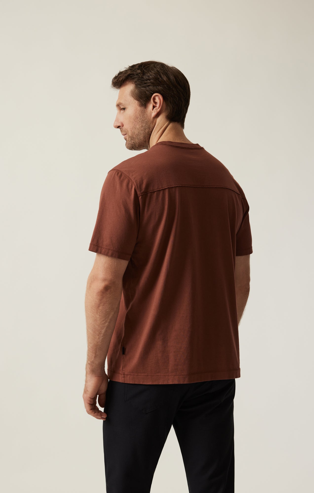 Deconstructed V-Neck T-Shirt In Cinnamon