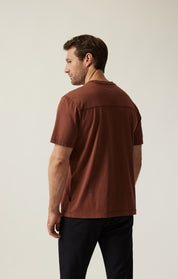 Deconstructed V-Neck T-Shirt In Cinnamon