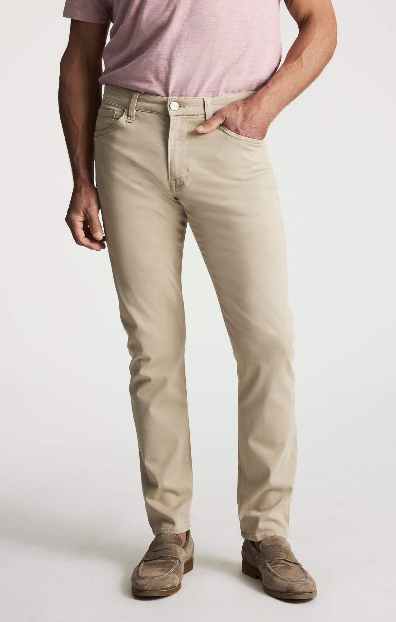 Cool Tapered Leg Pants in Sand Twill