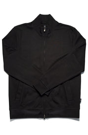 High Neck Zip-Up Sweatshirt In Black