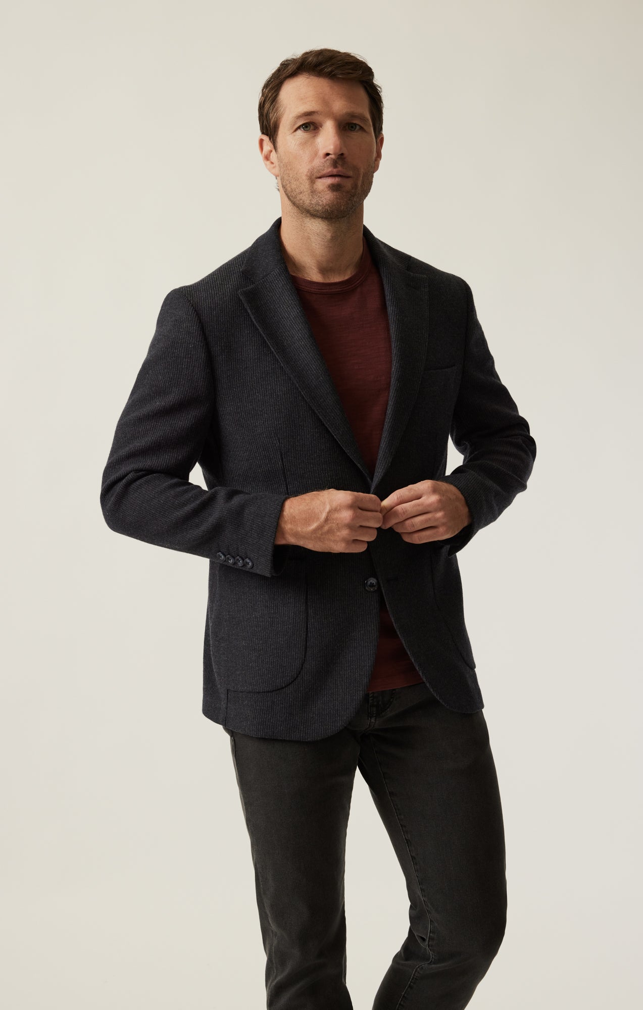 Matteo Structured Blazer In Dark Grey