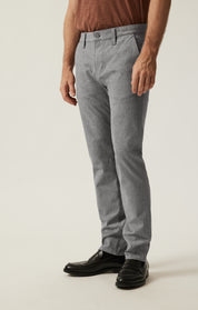 Verona Slim Leg Chino Pants in Grey Elite