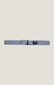 Woven Elastic Belt In Multi Blue