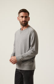 French Terry Crew Sweatshirt In Grey Melange