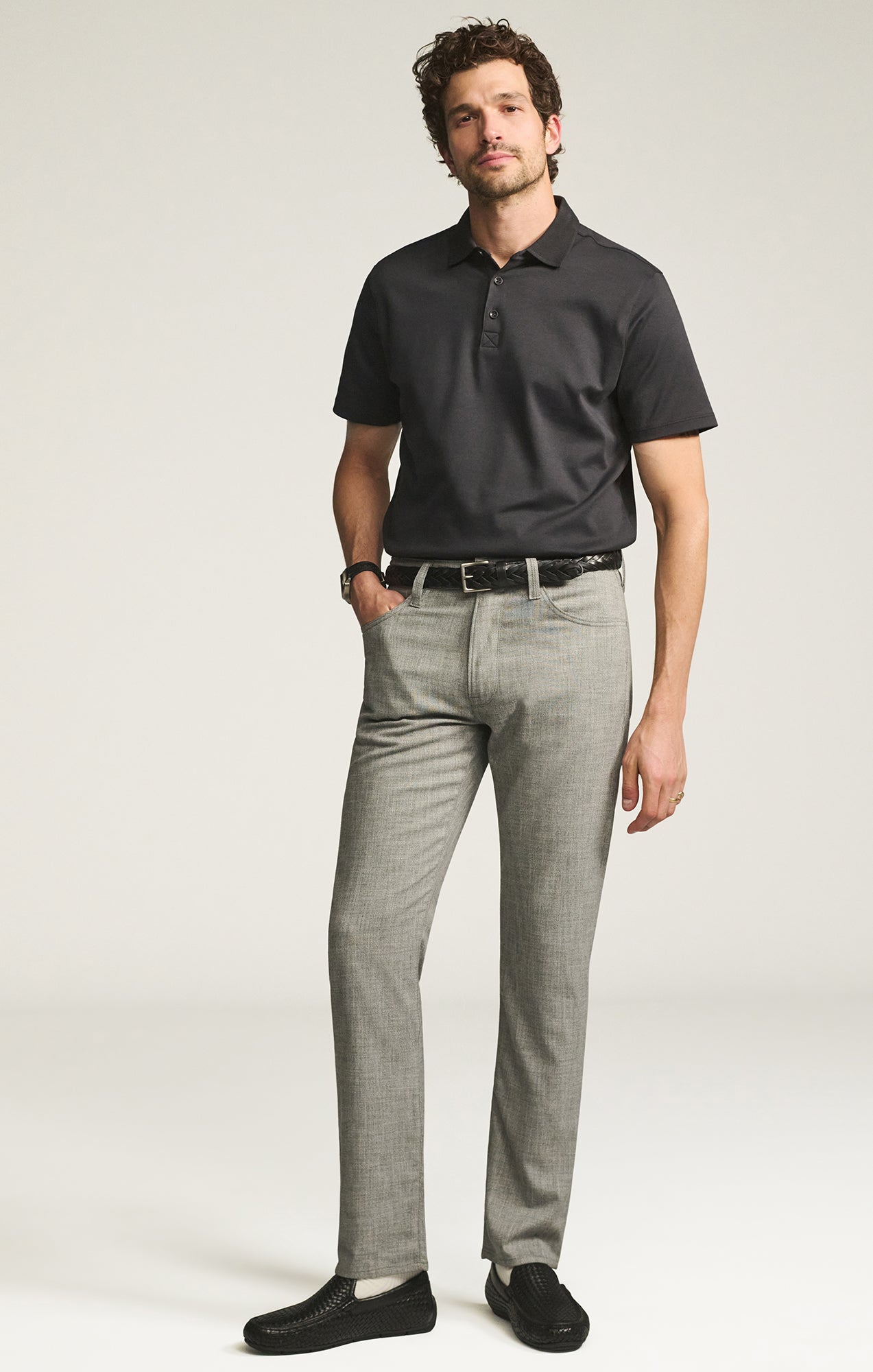 Courage Straight Leg Pants in Grey Cross Twill