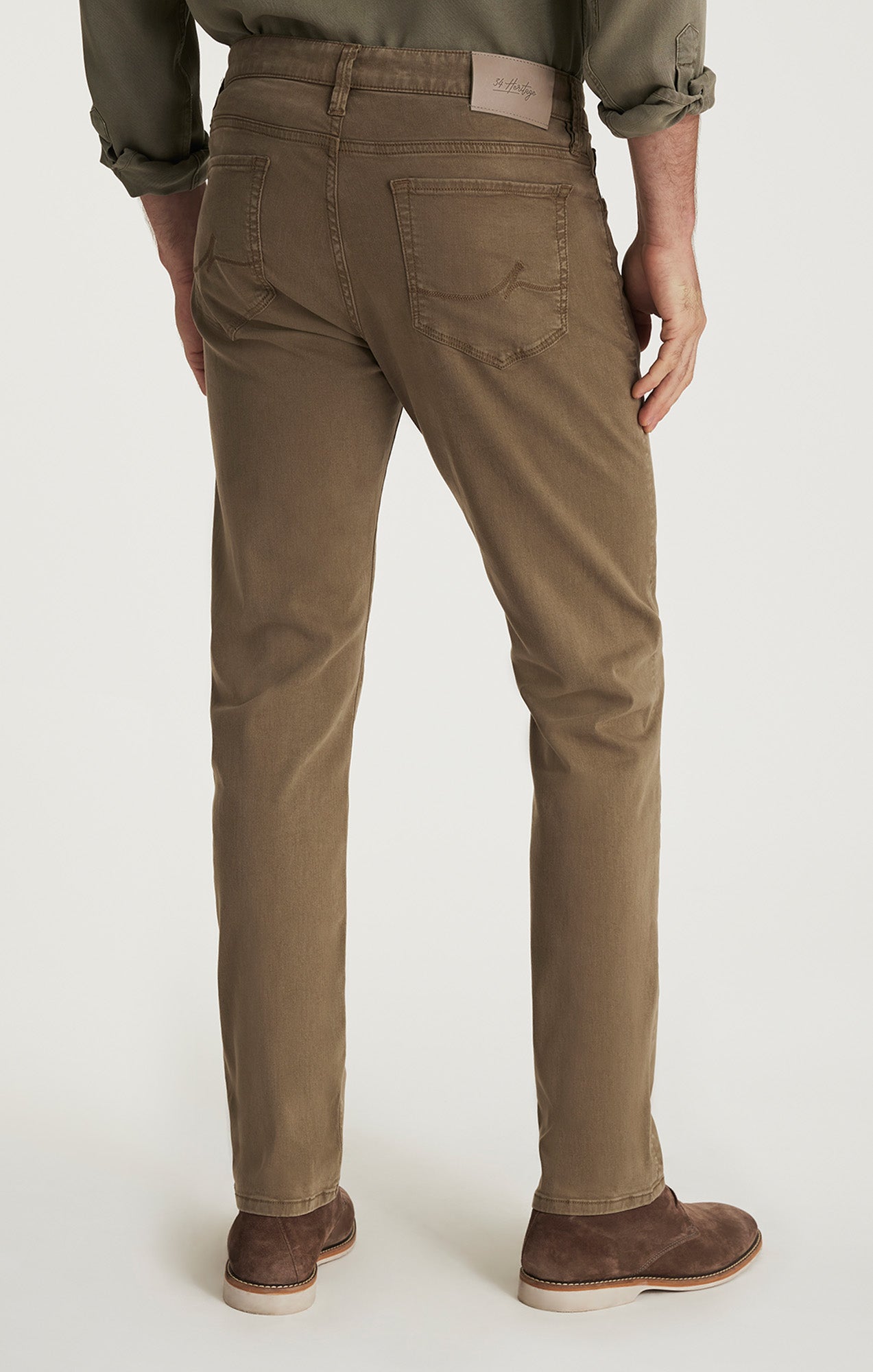 Courage Straight Leg Pants in Lizard Green Twill