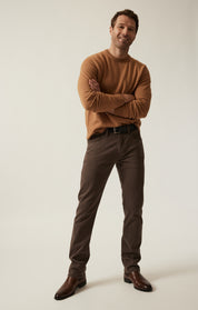 Cashmere Crew Neck Sweater In Tobacco