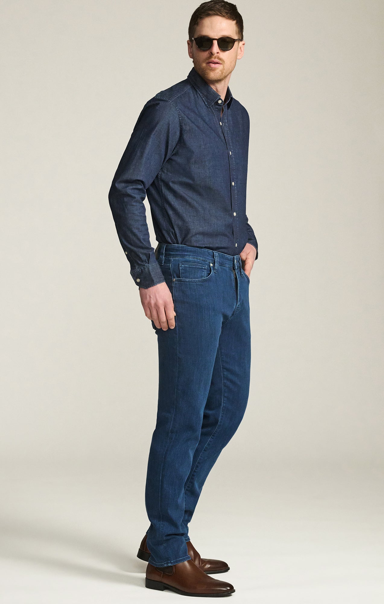 Champ Athletic Fit Jeans in Night Blue Urban