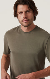 Pique T-Shirt in Smokey Olive