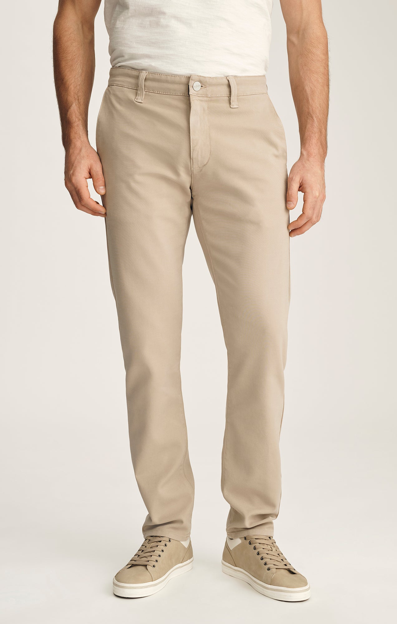 Verona Straight Leg Chino Pants In Mushroom High Flyer