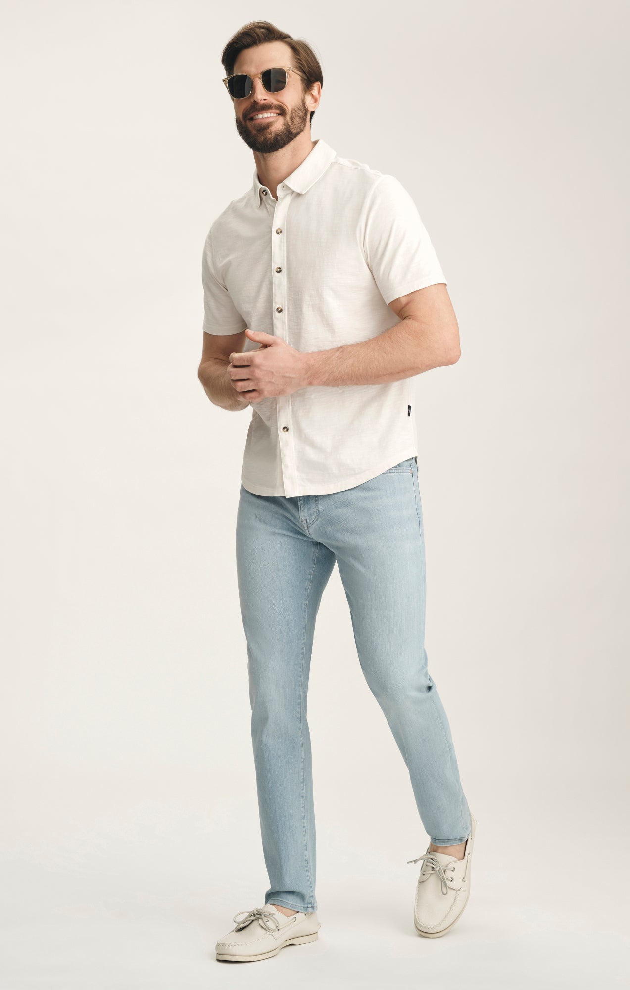 Cool Tapered Leg Jeans In Bleached Urban