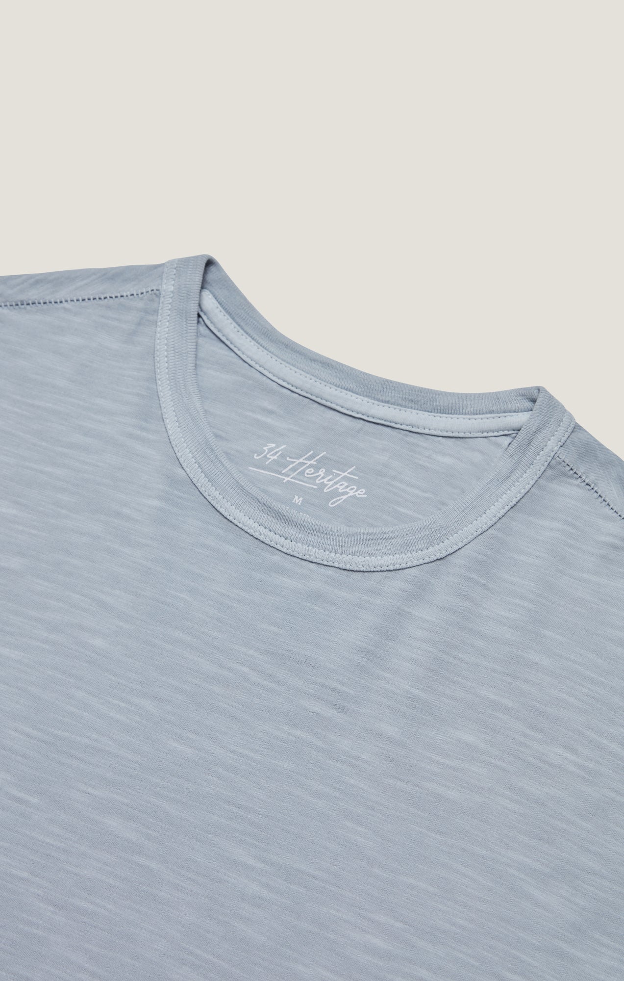 Slub Crew Neck T-Shirt in Blue Fog