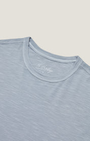 Slub Crew Neck T-Shirt in Blue Fog