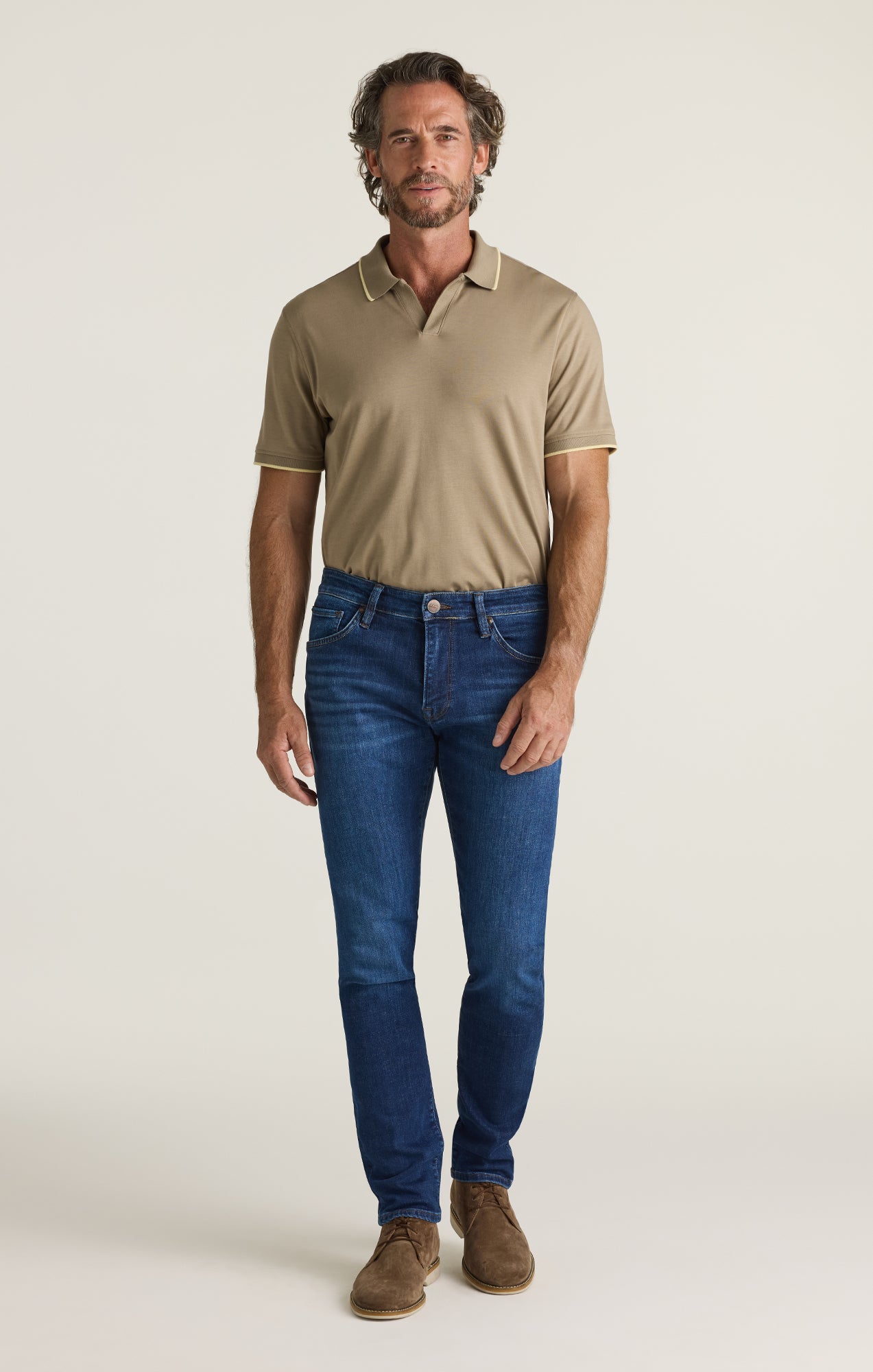 Cool Tapered Leg Jeans in Dark Brushed Vintage
