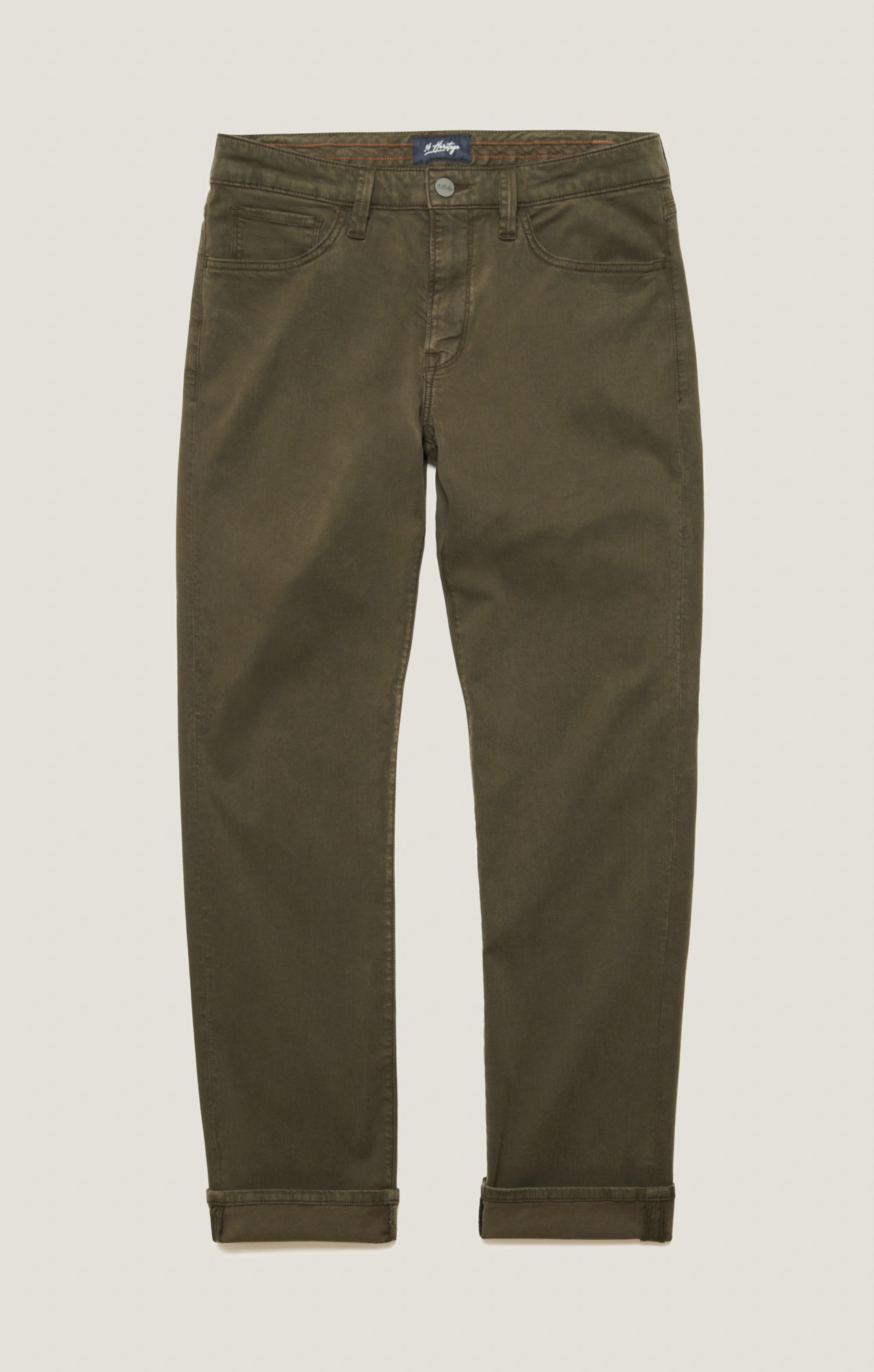 Courage Straight Leg Pants in Dark Olive Twill