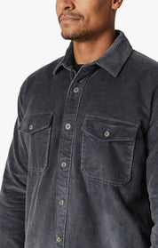 Corduroy Overshirt In Iron Gate