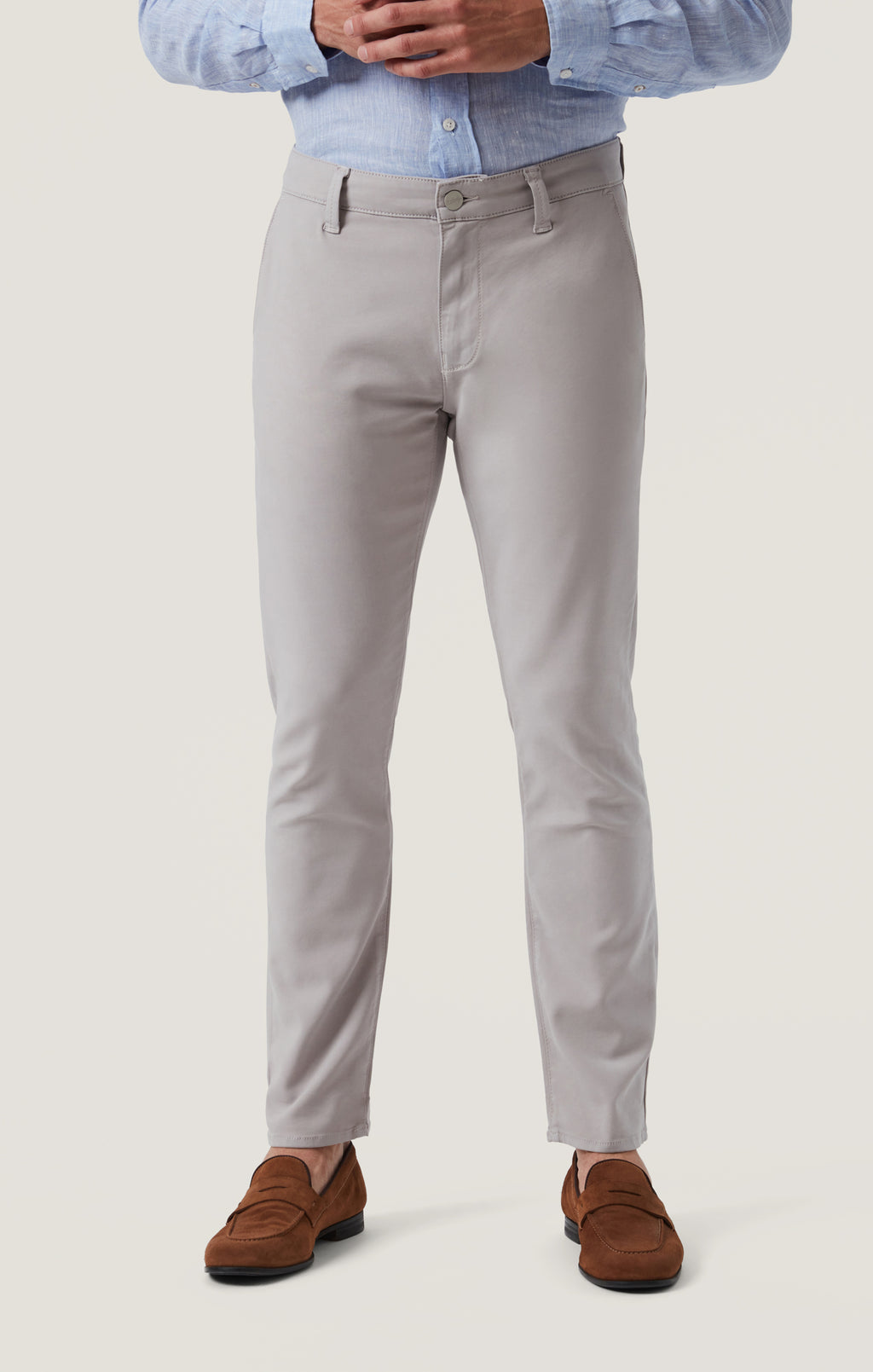 Verona Straight Leg Chino Pants In Grey High Flyer