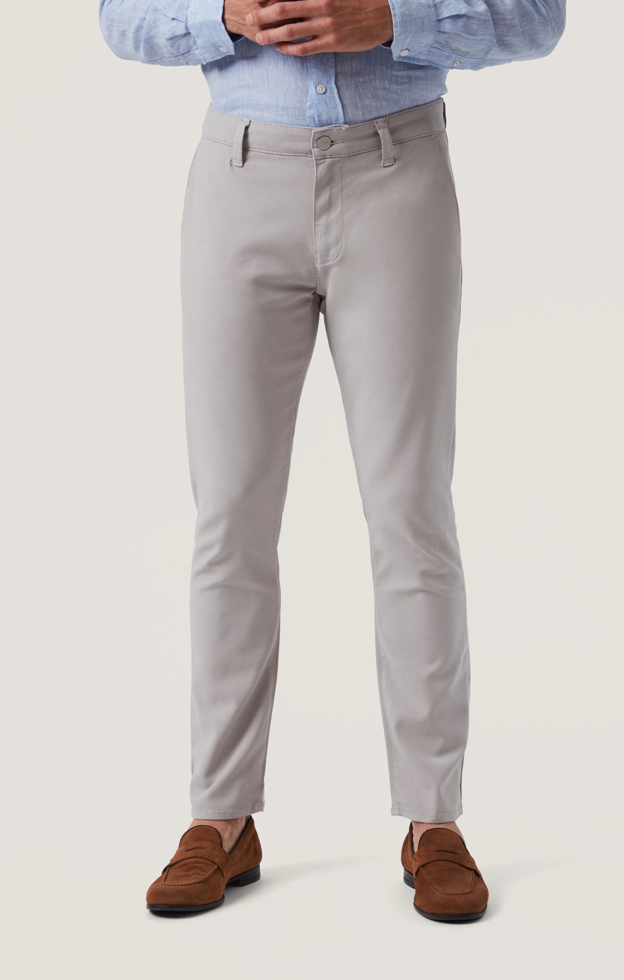 Verona Straight Leg Chino Pants In Grey High Flyer