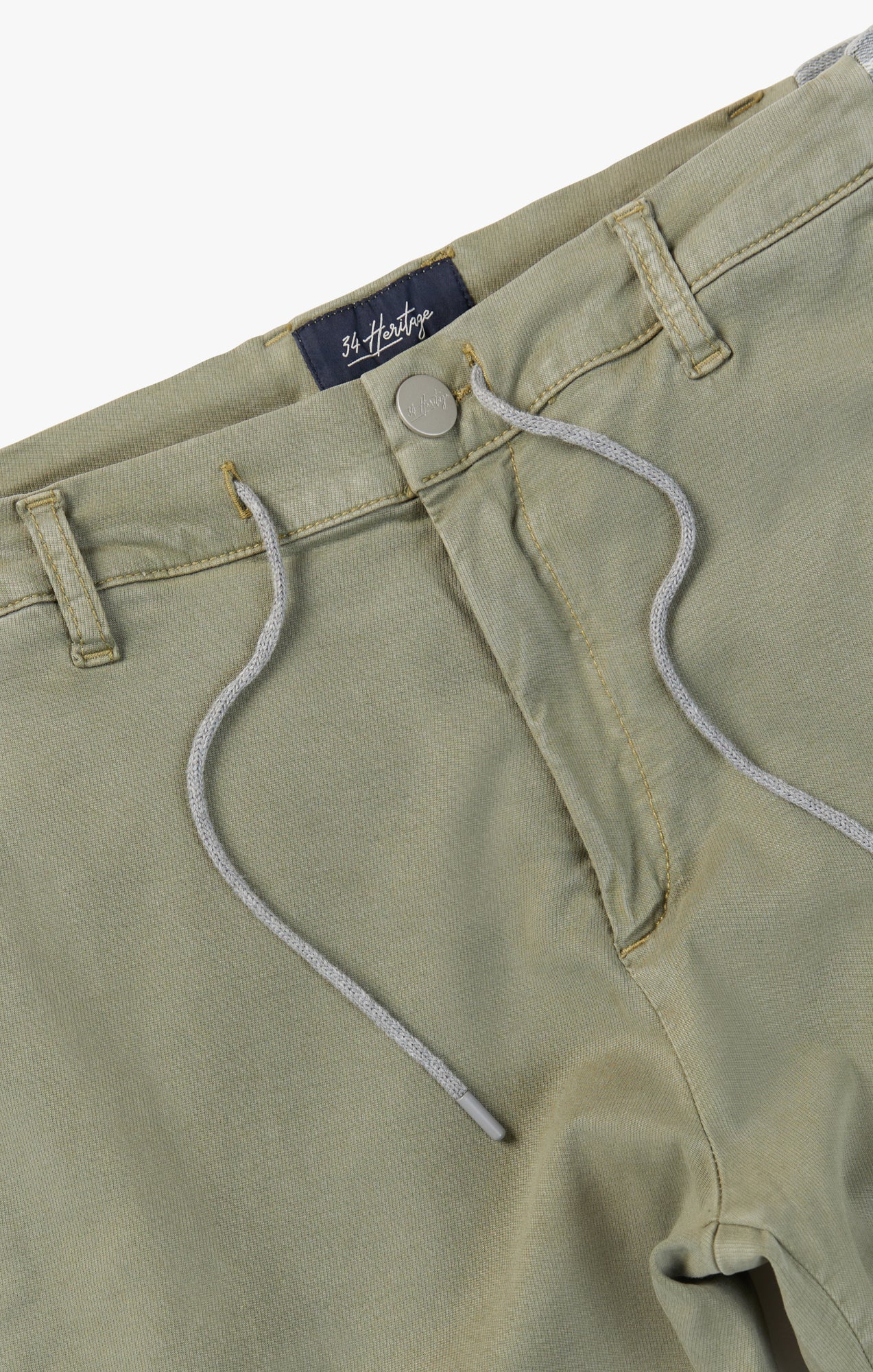Formia Drawstring Chino Pants In Moss Green Soft Touch Image 12