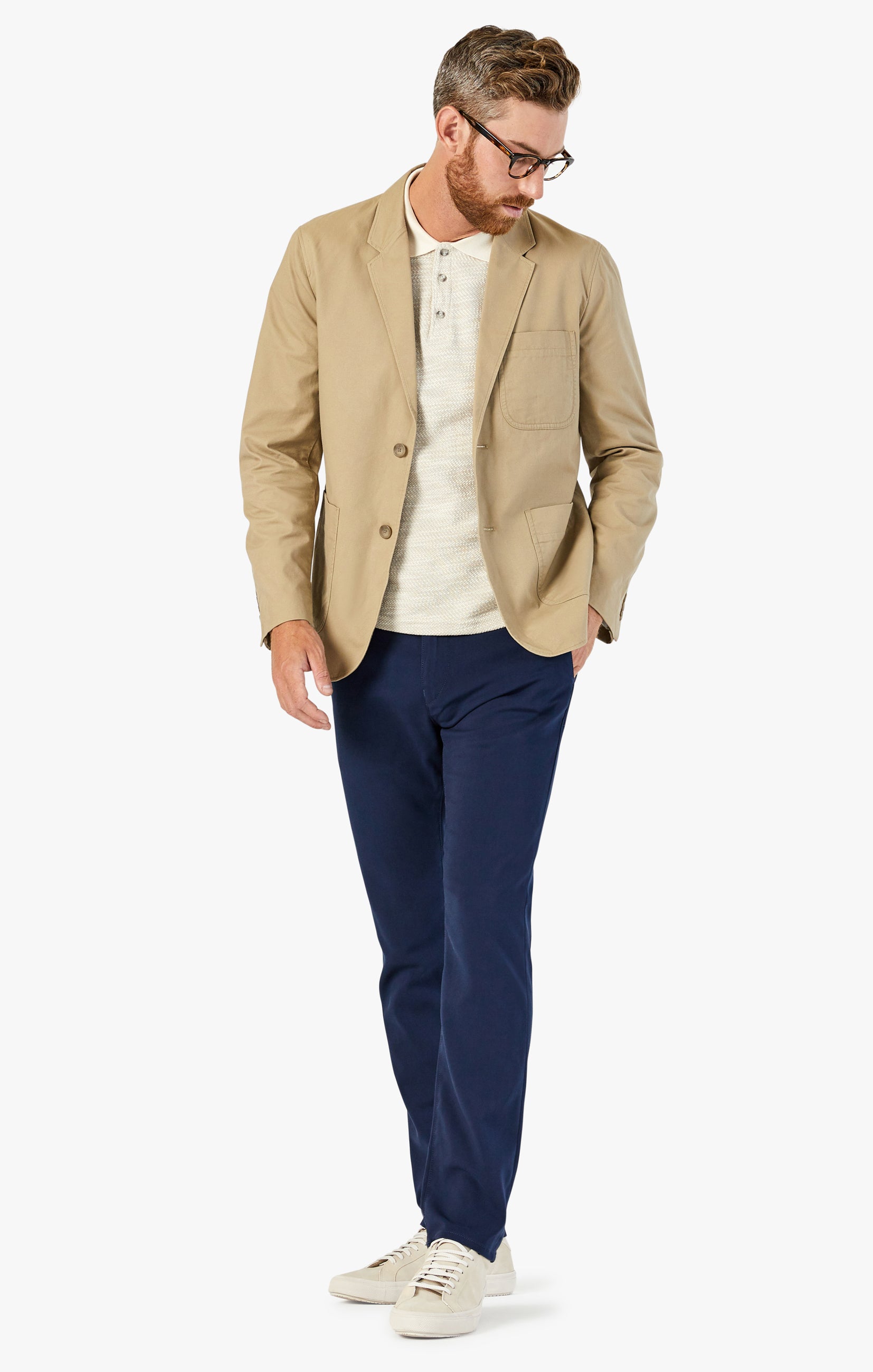 Verona Straight Leg Chino Pants In Navy High Flyer