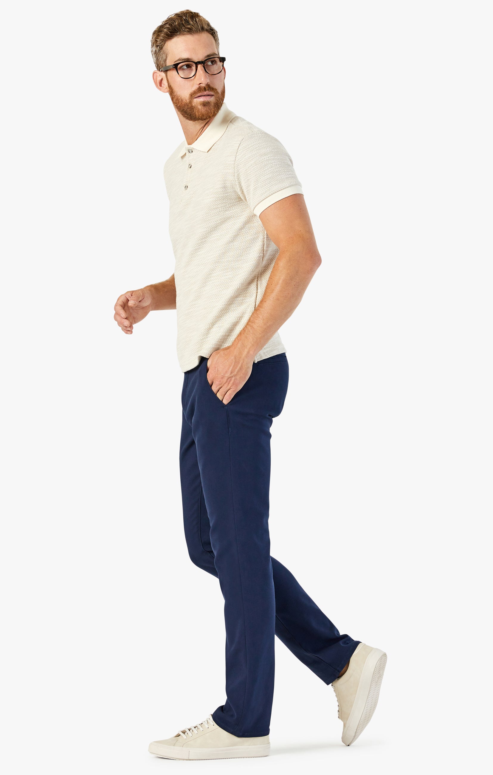 Verona Straight Leg Chino Pants In Navy High Flyer