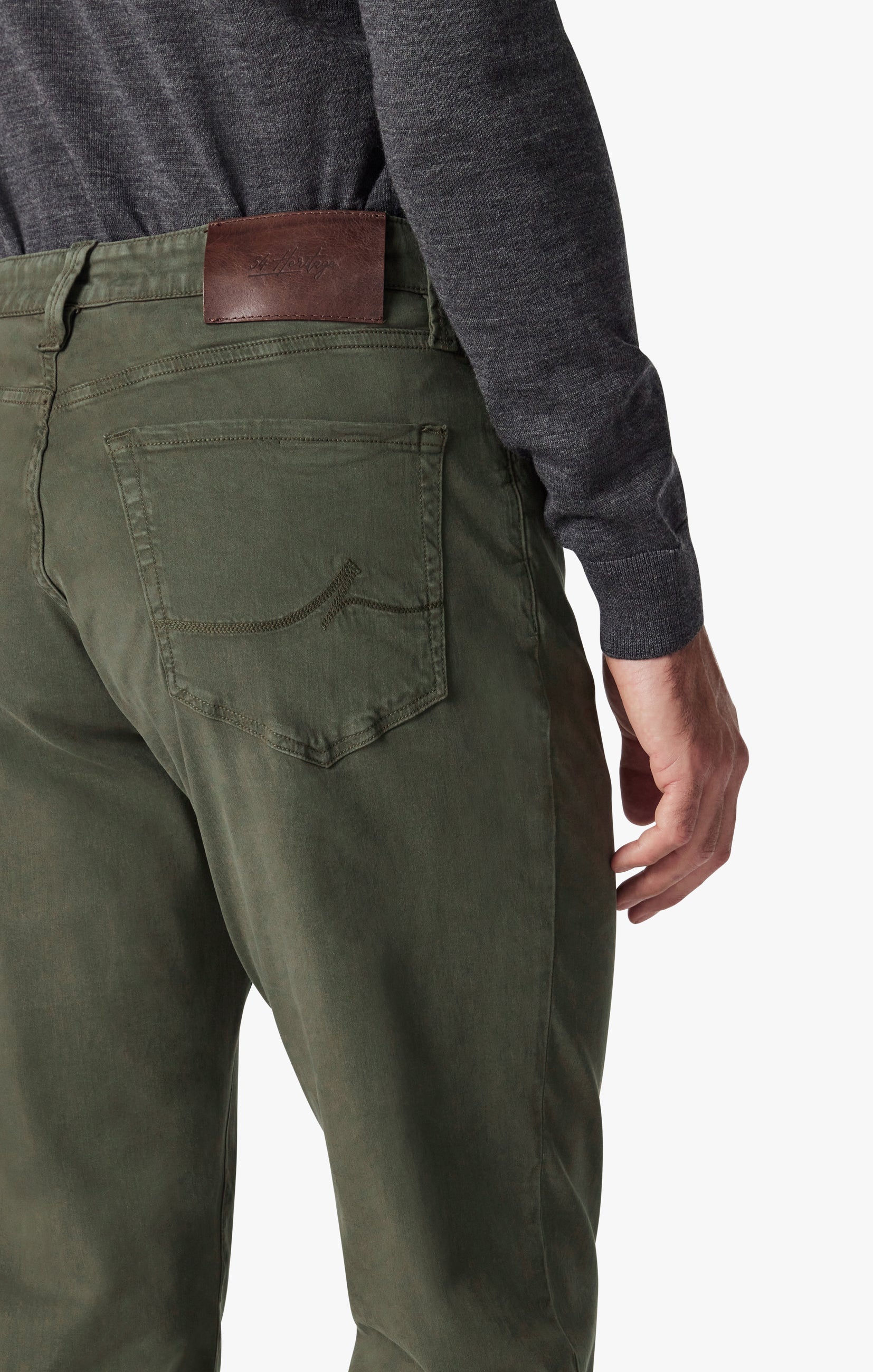 Charisma Classic Fit Pants in Green Twill Image 3