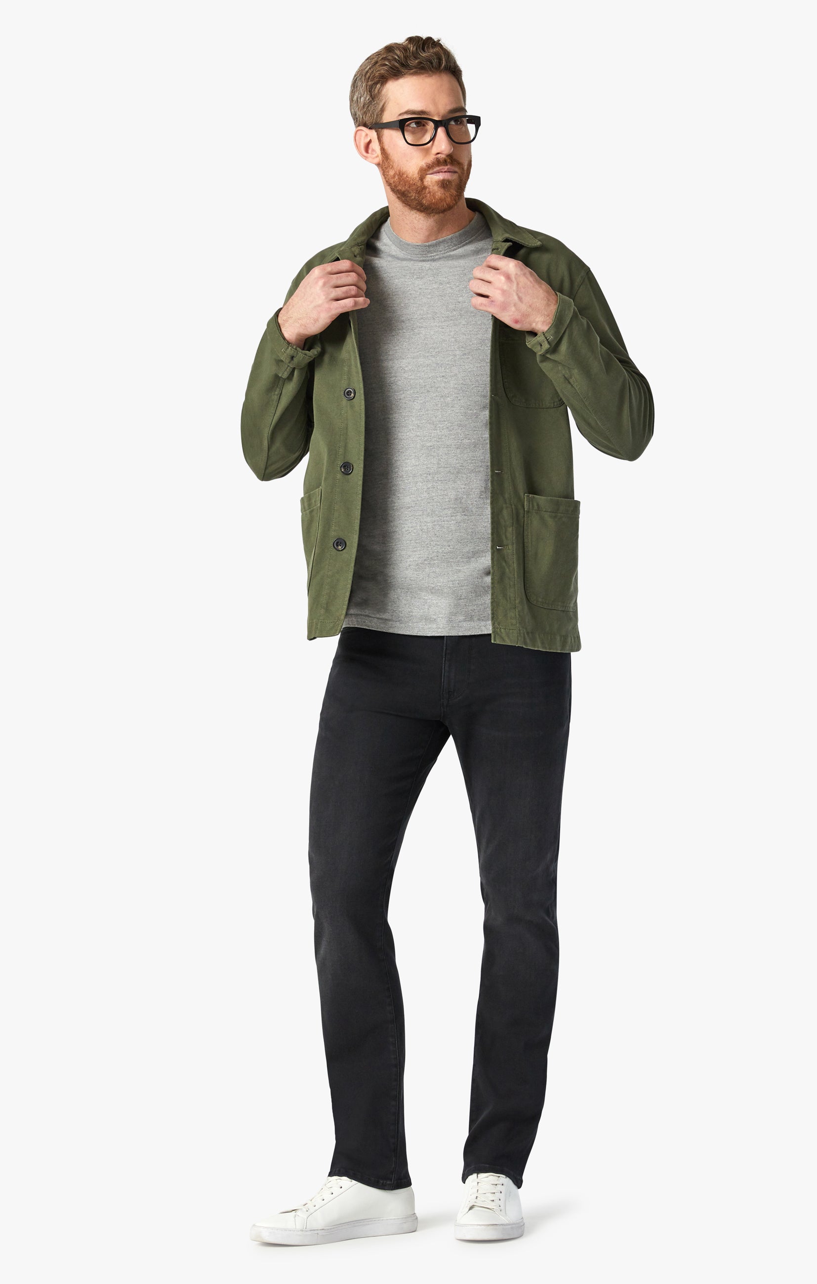 34 Heritage Men's Courage Mid-Rise Straight Leg Jeans In Dark Smoke ...