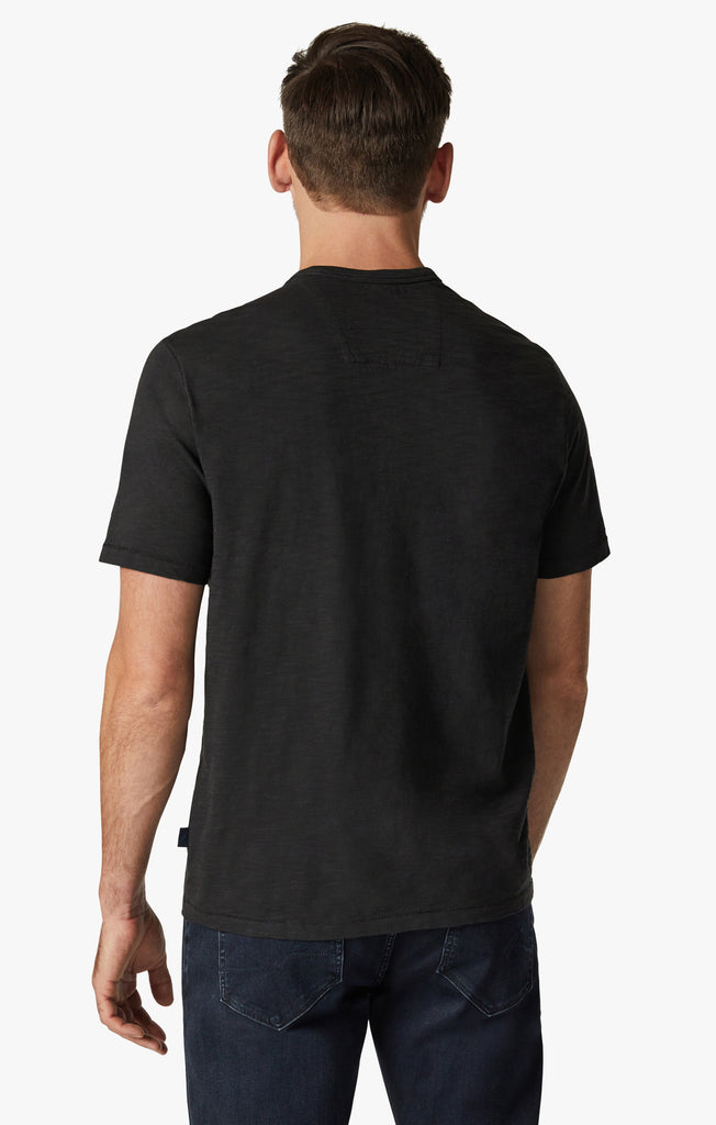 Slub Crew Neck T-Shirt in Black
