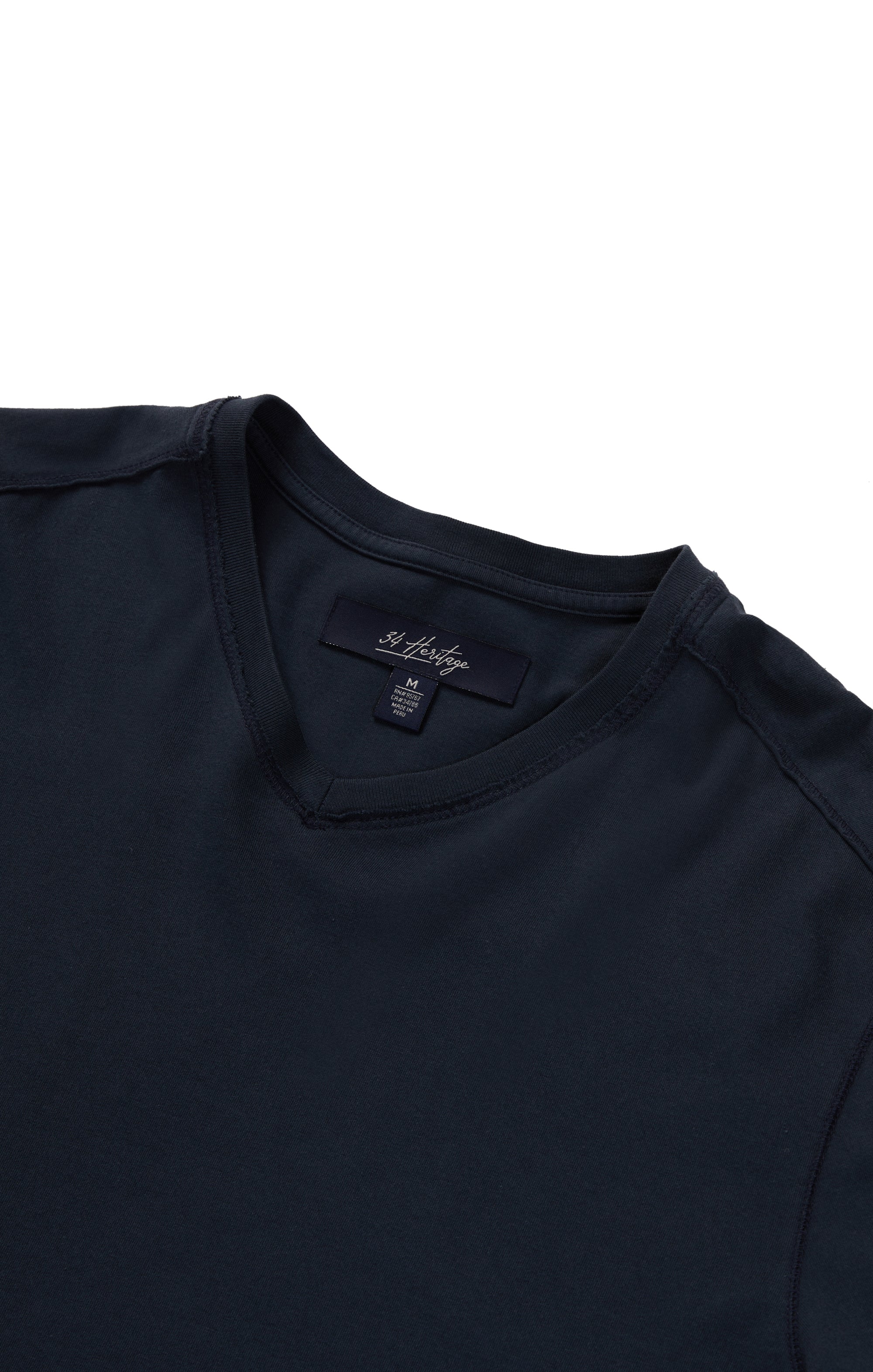 Deconstructed V-Neck T-Shirt in Dark Navy Image 8