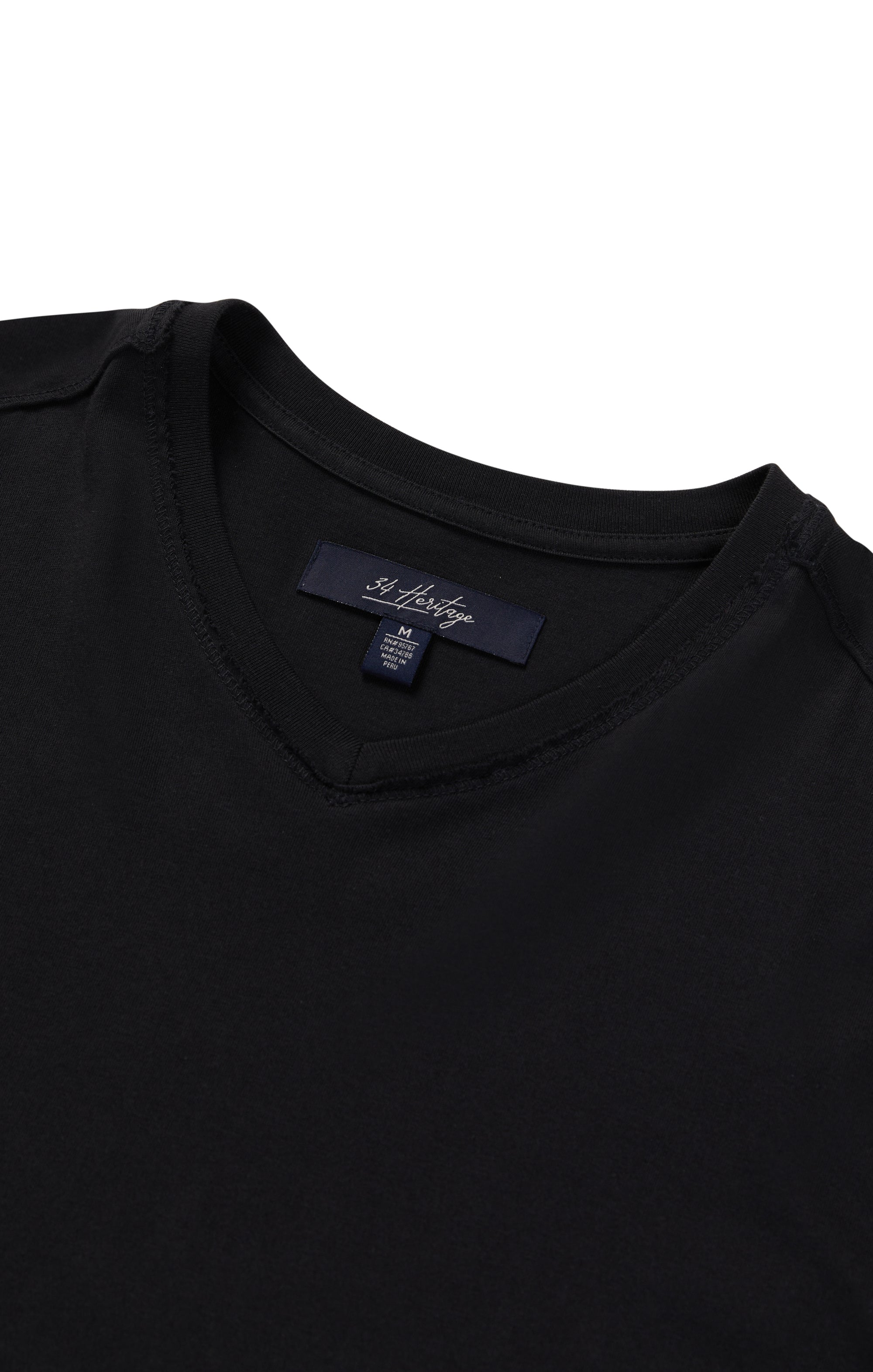 Deconstructed V-Neck T-Shirt in Black Image 8