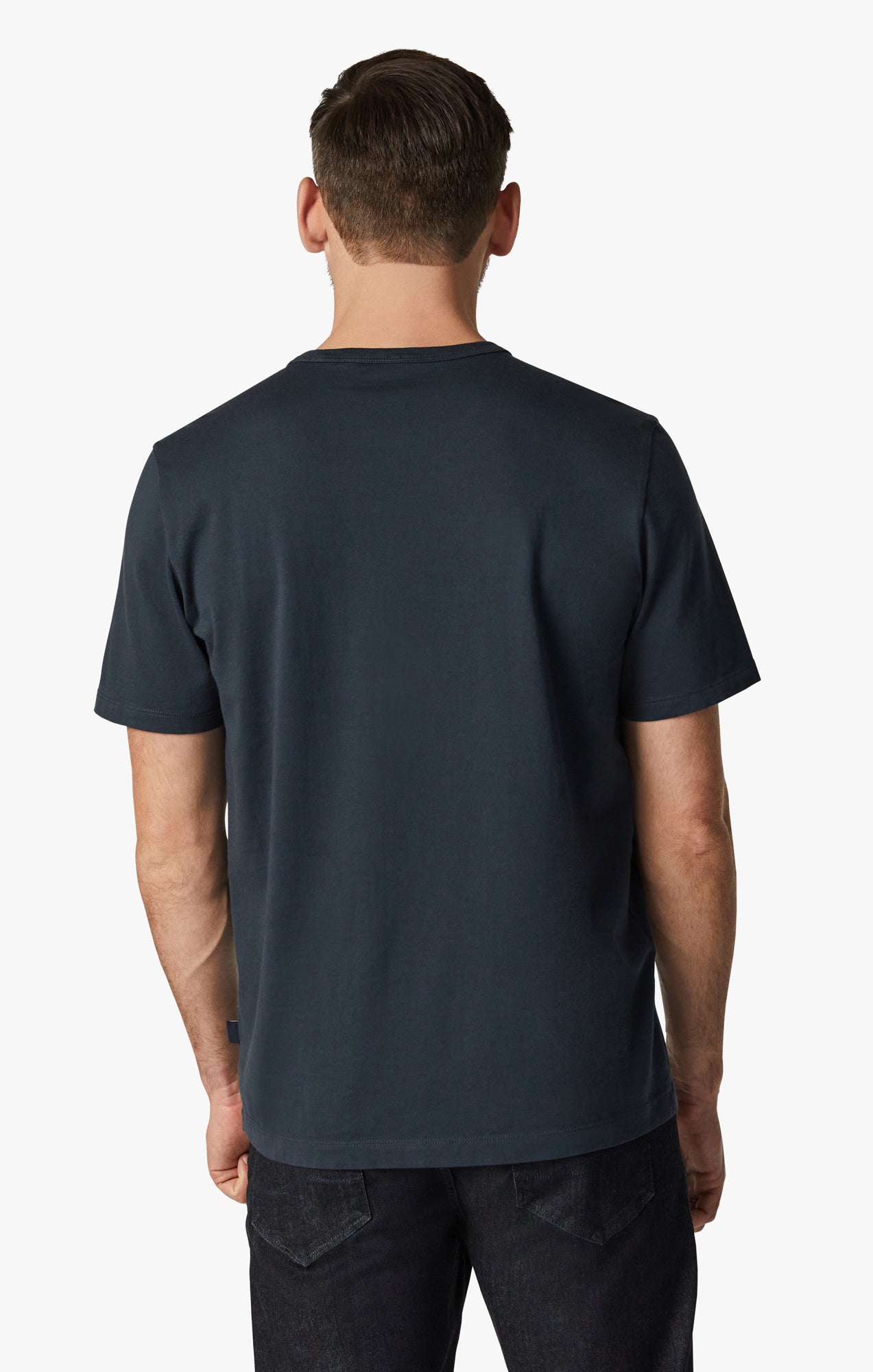 Basic Crew Neck T-Shirt in Blue Berry Image 3