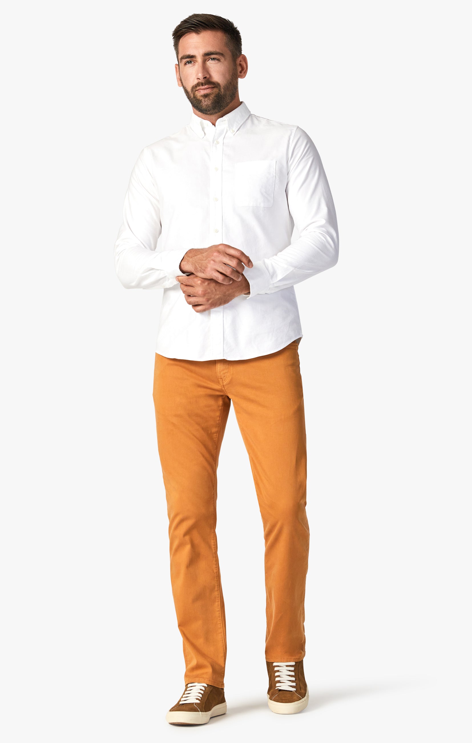 Cool Tapered Leg Pants In Almond Twill Image 1