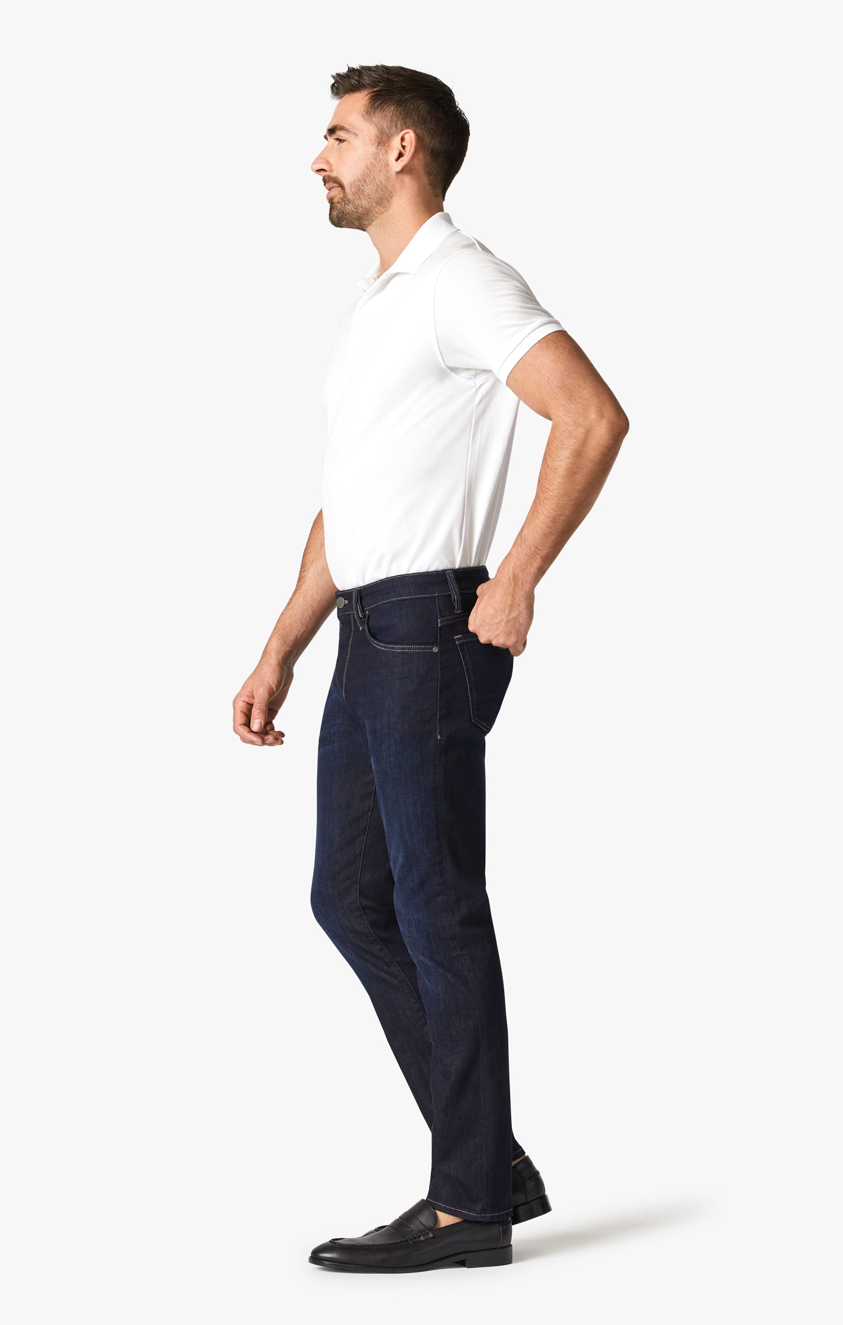 Cool Tapered Leg Jeans In Rinse Brushed Soft Denim Image 7