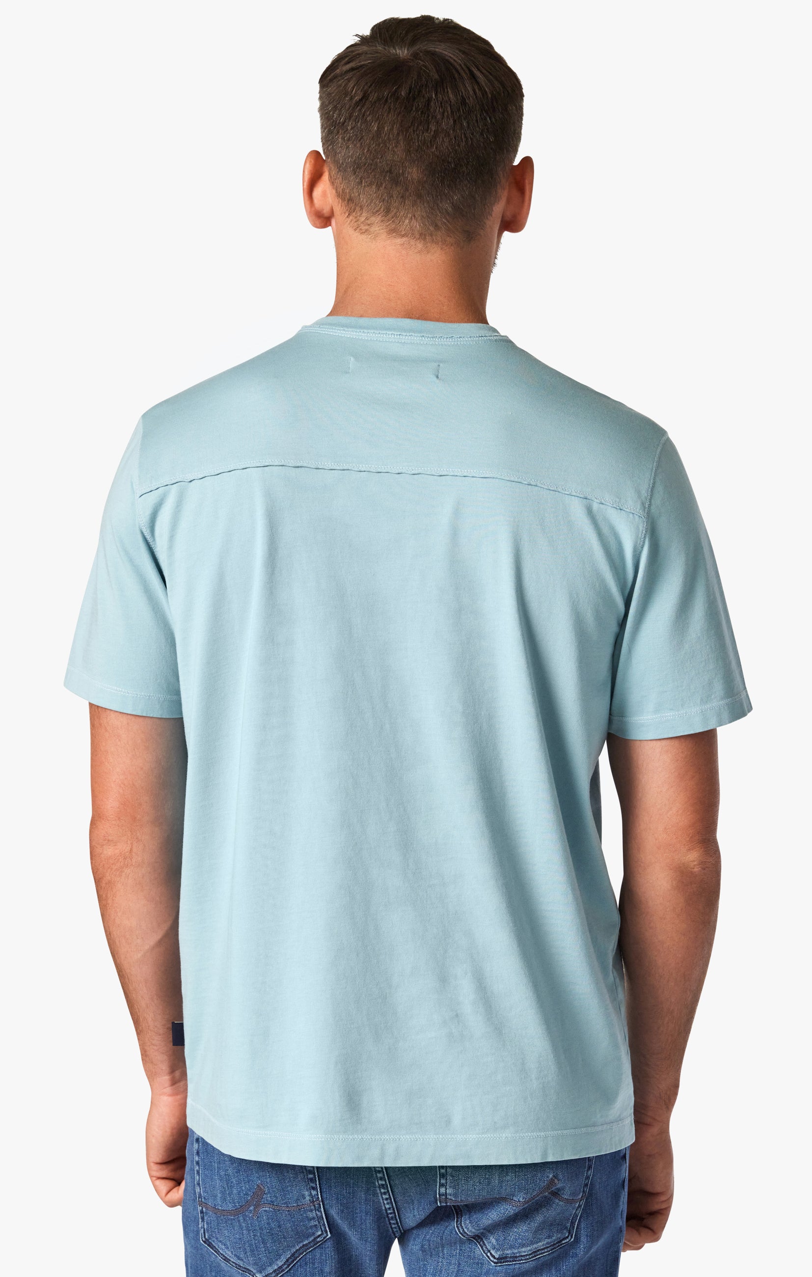 Deconstructed V-Neck T-Shirt in Forget-Me-Not Image 5