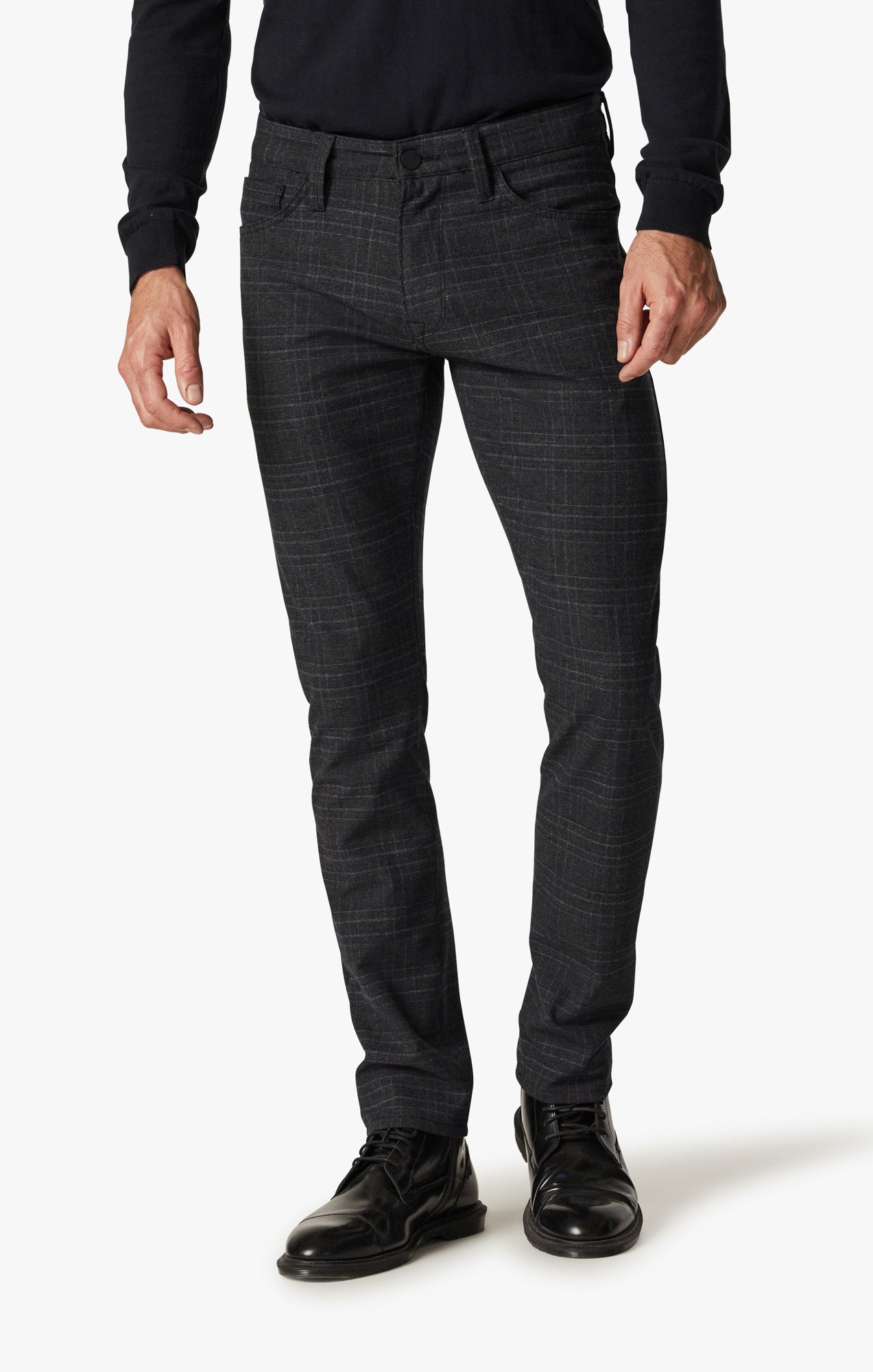 Cool Tapered Leg Pants In Grey Checked Image 2
