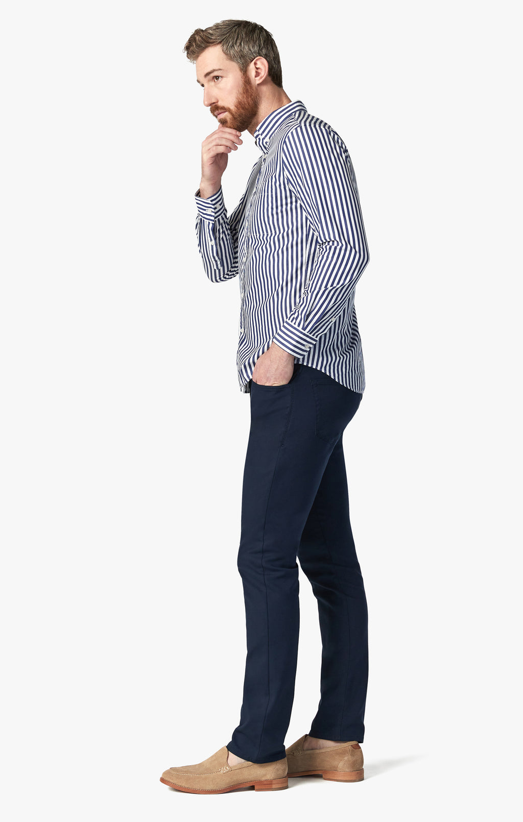 Courage Straight Leg Pants In Navy High Flyer