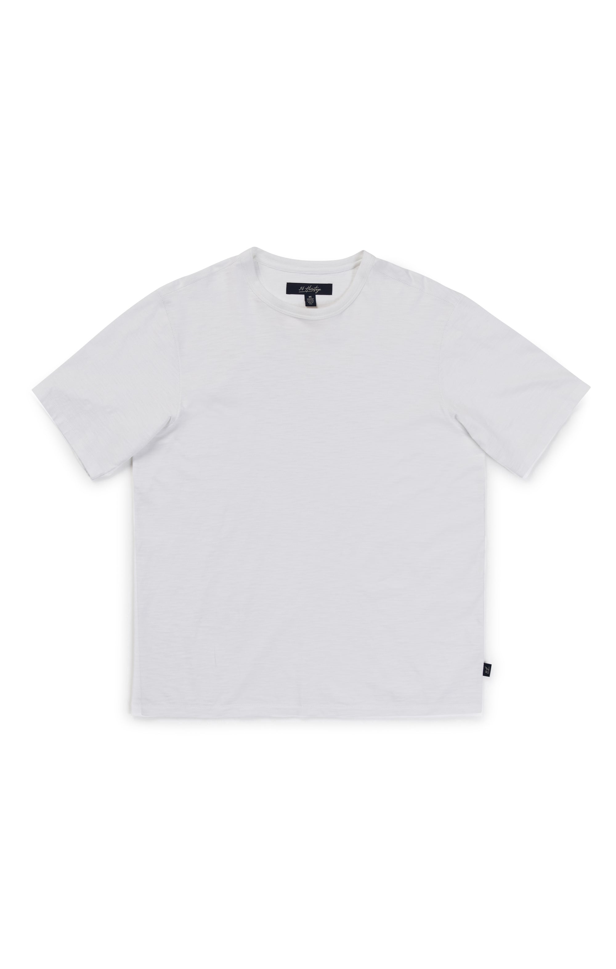 Slub Crew Neck T-Shirt in White Image 8