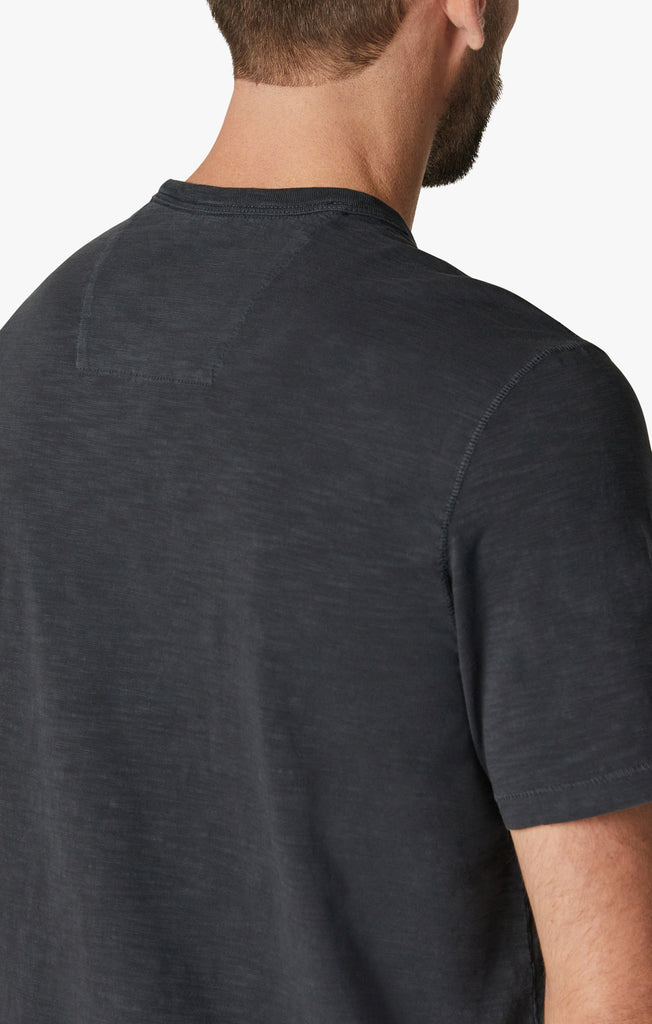 Slub Crew Neck T-Shirt in Dark Navy