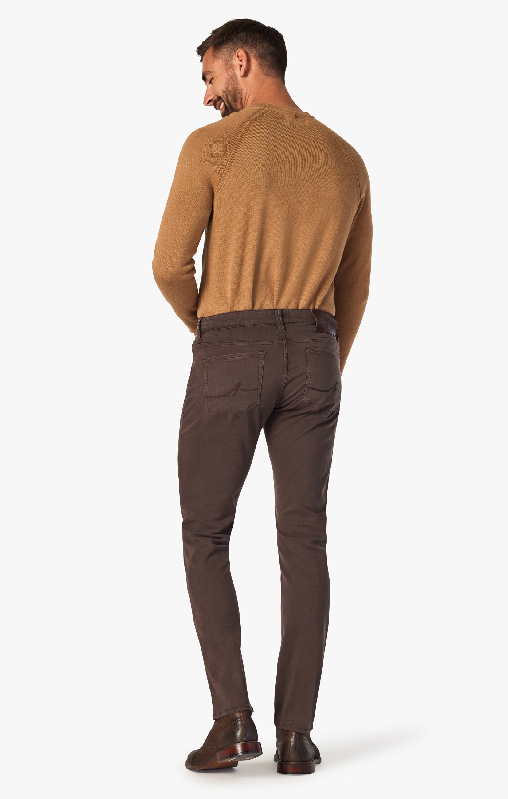 Cool Tapered Leg Pants In Fudge Twill Image 3