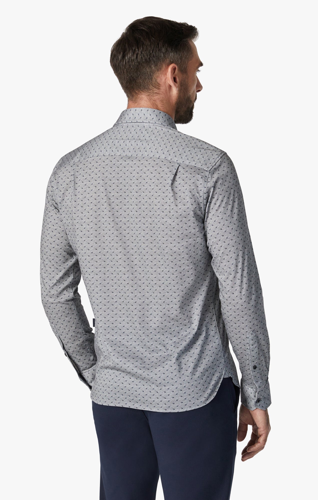 Leaf Design Shirt Grey Melange Image 3