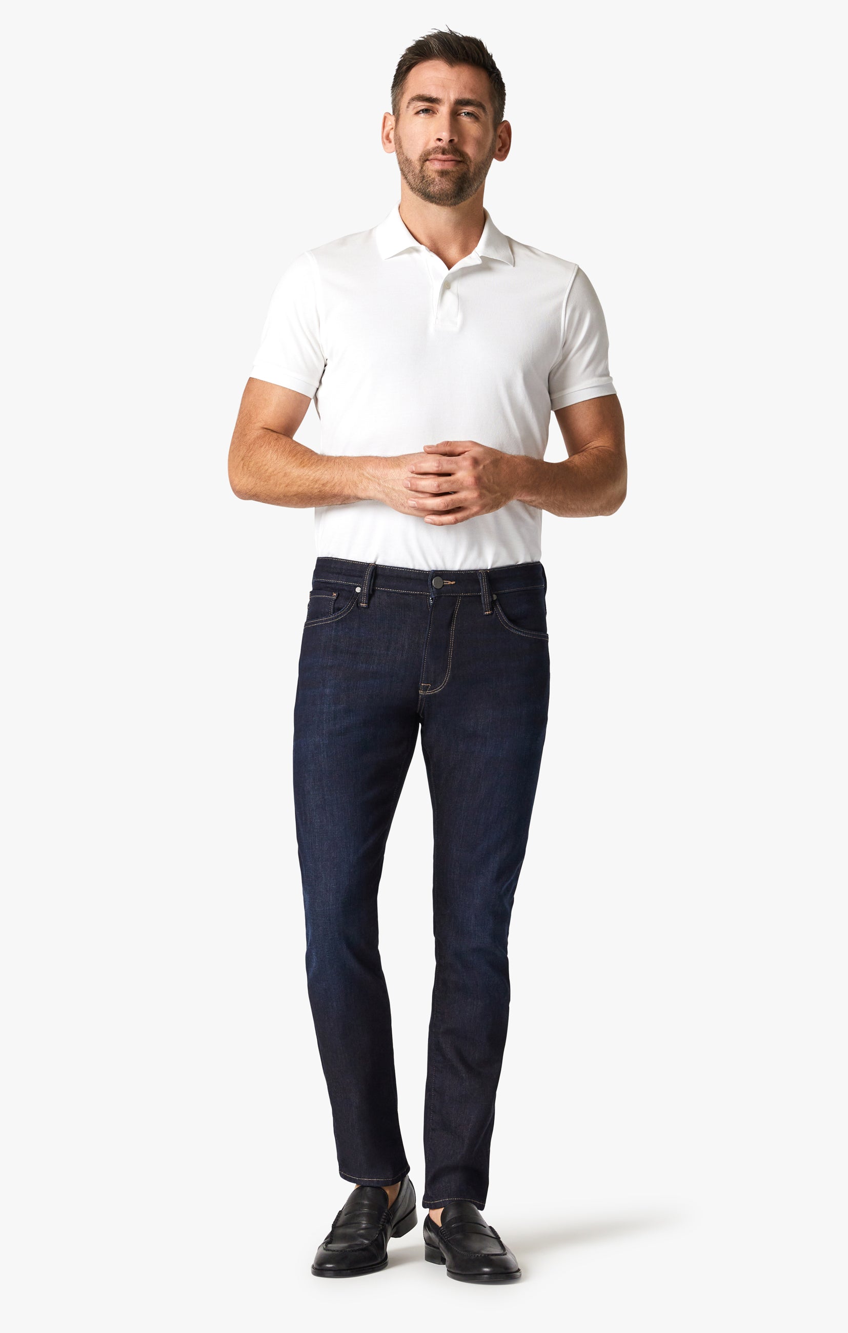 Cool Tapered Leg Jeans In Rinse Brushed Soft Denim Image 1