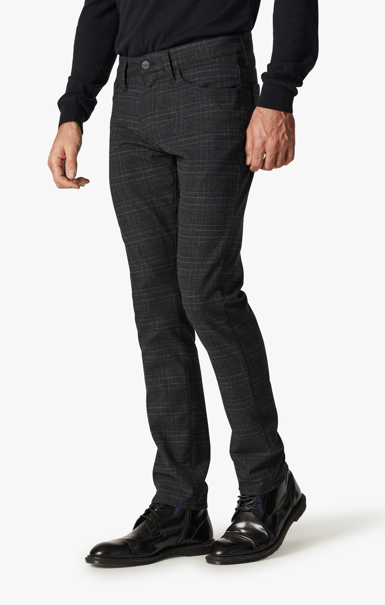 Cool Tapered Leg Pants In Grey Checked Image 3
