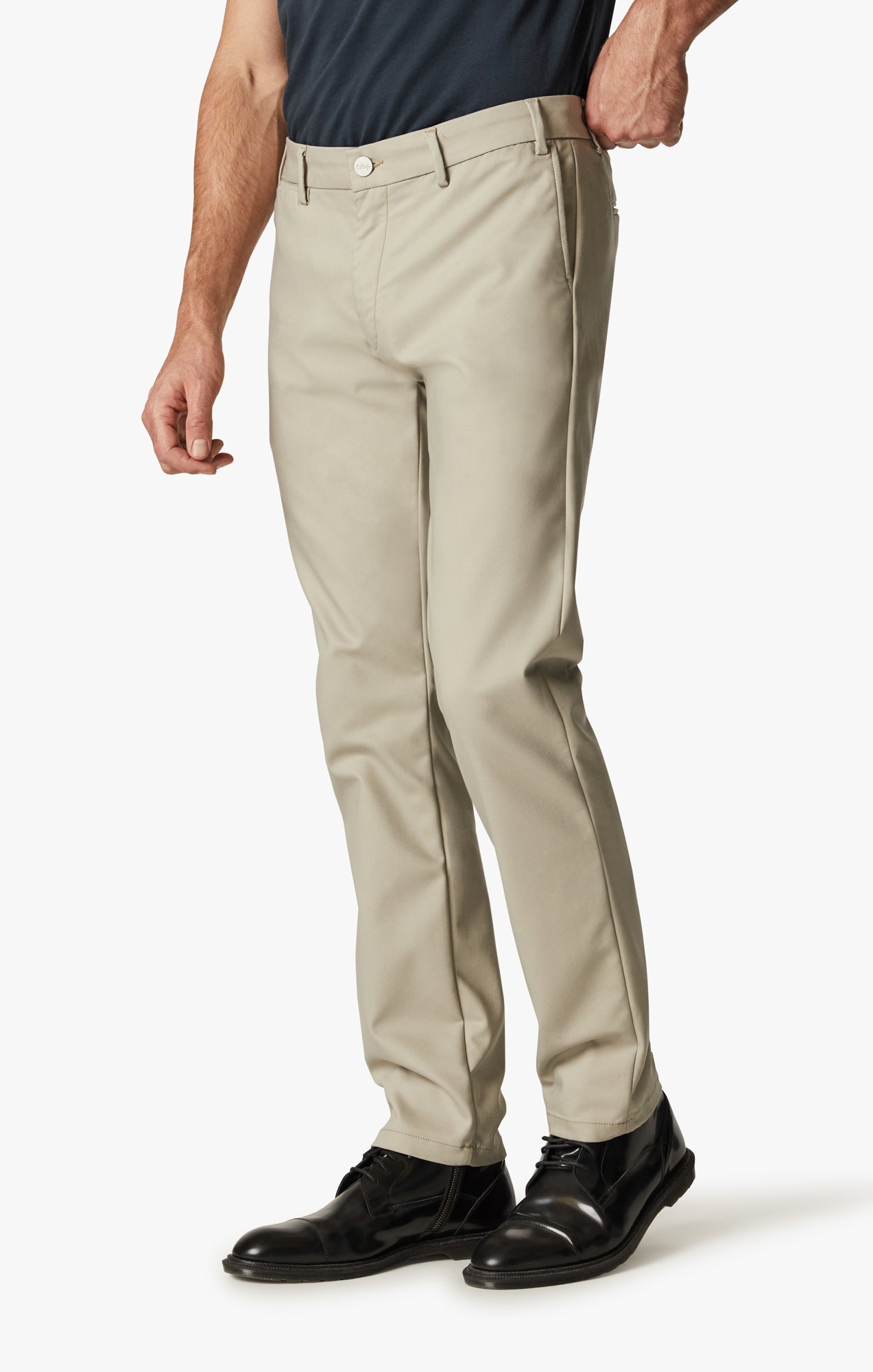 Verona Tailored Slim Leg Chino Pants In Aluminum Image 3
