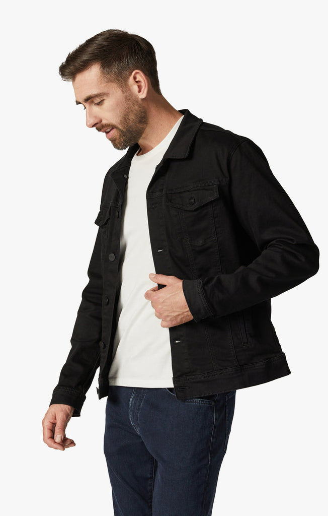Travis Jacket in Black Brushed Denim